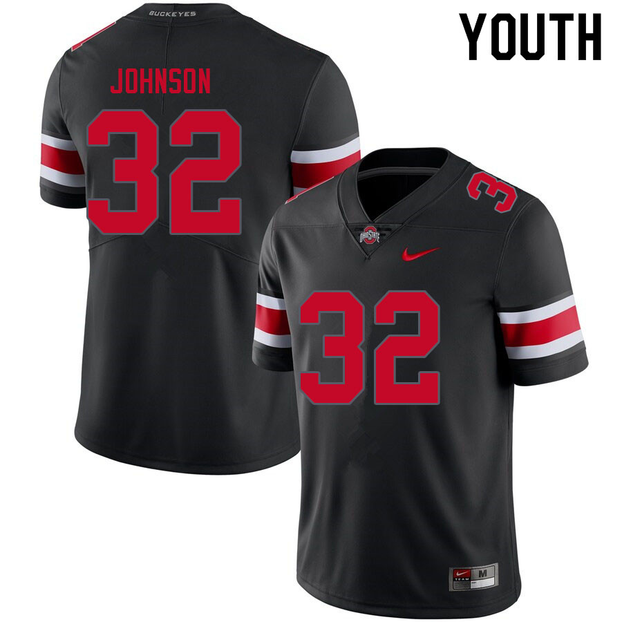 Youth Ohio State Buckeyes #32 Jakailin Johnson Blackout Authentic College Stitched Football Jersey 23FT043XY